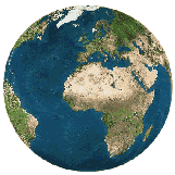 Earth globe spinning